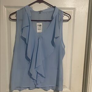 Charlotte Russe Sky Blue Ruffle Blouse